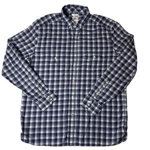 Lacoste Mens Shirt Plaid Modern Fit 44 XL Long Sleeve Blue Business Classic